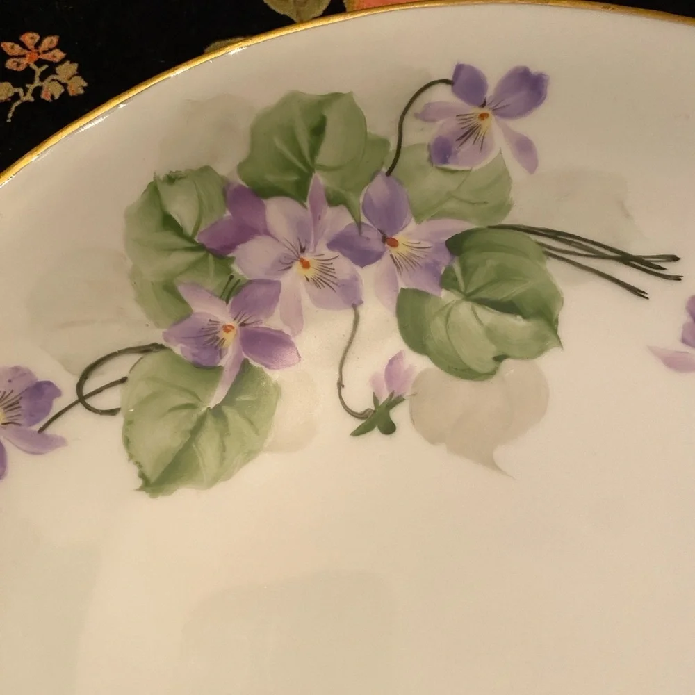 Antique Porcelain Serving Tray Handpainted Signed Walter Wilson